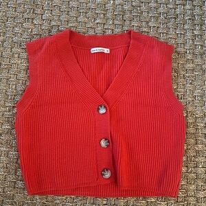 T.J.Maxx Vibrant Red Cardigan Vest